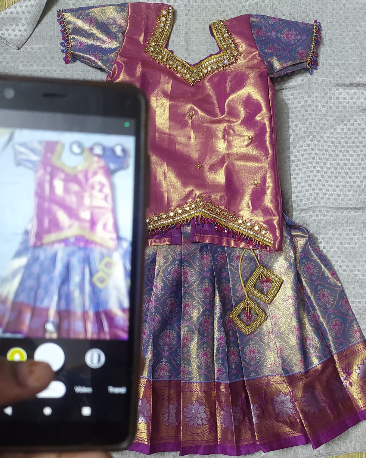Custom Aari blouse embroidery
